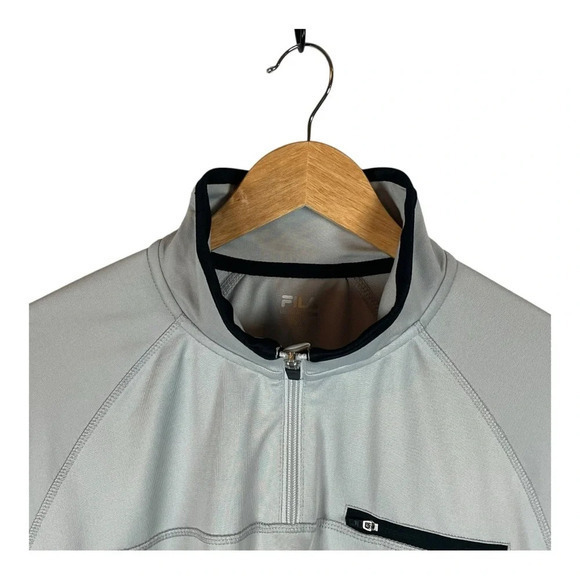 Fila Colorblock 1/4 Zip Pullover Activewear Stretch Gray Shirt Men Size XXL NWT - Picture 2 of 11